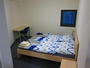 a bed in a room with a desk and a bed at Elmontex Air in Mošnov