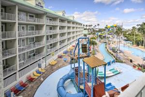 an aerial view of a hotel with a water park at Waterfront Condo with Water Park, Walk to the Beach! in Clearwater Beach