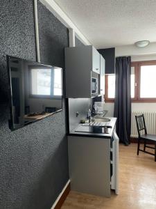 Kuchyň nebo kuchyňský kout v ubytování Les studios de Chamrousse 1750 - Le Bellevue
