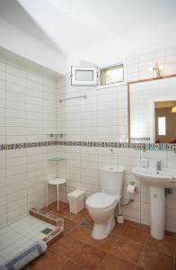 y baño con aseo y lavamanos. en Villa Erato, en Tsoukaladhes