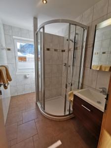 ハイリゲンブルートにあるHaus Wiesenheimのバスルーム(シャワー、シンク付)