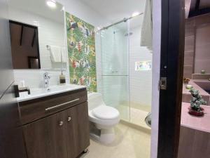 Koupelna v ubytování Hotel Jade Spa
