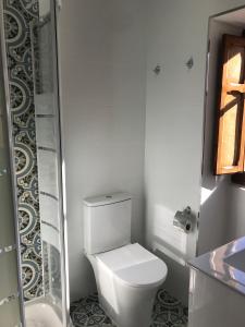 a small bathroom with a toilet and a shower at Home SEA&DREAMS OldTown I in Calpe