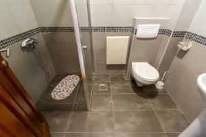 Un pequeño baño con inodoro y ducha. en Apartman Nađa, en Zlatibor 19 fotos más