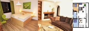 Giường trong phòng chung tại Hotel Berghof