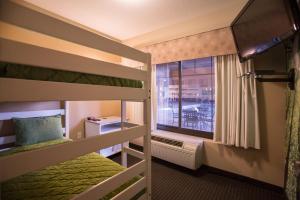 Lake ElmoHoliday Inn St. Paul Northeast - Lake Elmo by IHG的一间卧室，有两张双层床和一扇窗户