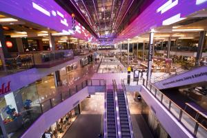 an overhead view of a shopping mall at night at Central London 2 Bedroom Apartment in London