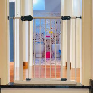 a view of a bathroom through a sliding glass door at Babyaccommodation Family Exclusive in Borgio Verezzi