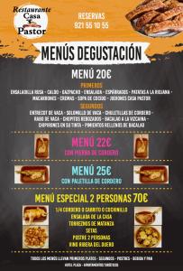 un folleto para un menú para un restaurante en Hotel plaza, en Riaza