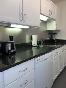 
A kitchen or kitchenette at WaterSide Boston 30 Day Stays

