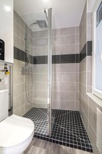 アンジェにあるHypercentre calme et cosy Impasse Saint Julien, 1er étageのシャワーとトイレ付きのバスルーム