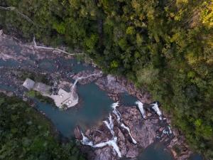 an aerial view of a body of water at Gaia Riverlodge in San Ignacio