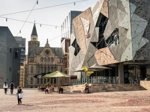 Nespecifikovaný výhled na destinaci Melbourne nebo výhled na město při pohledu z aparthotelu