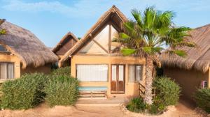 a house with a palm tree in front of it at Westpoint Dakhla in Dakhla