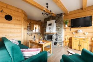 Televízia a/alebo spoločenská miestnosť v ubytovaní Apartamenty Stylowe Zakopane