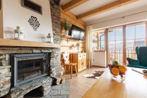 Televízia a/alebo spoločenská miestnosť v ubytovaní Apartamenty Stylowe Zakopane