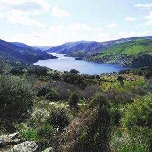Blick auf einen großen See in einem Tal in der Unterkunft Charming House in Pereña de la Ribera in Pereña