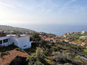 a view of a city with the ocean in the background at Elegant House in Calheta, Sea View in Calheta