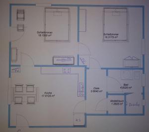 Půdorys ubytování Gästewohnung Schlossblick