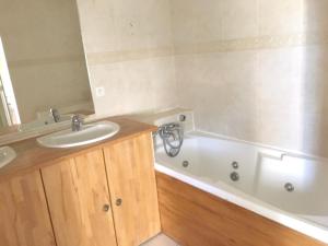 a bathroom with a sink and a bath tub at Maison spacieuse avec jacuzzi à Saint-Georges-sur-Baulche in Saint-Georges-sur-Baulche +12 photos