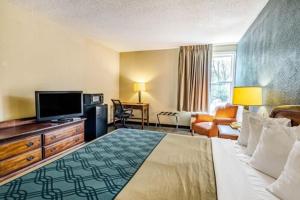a hotel room with a large bed and a television at Econo Lodge Inn & Suites Radford-Blacksburg Area in Radford