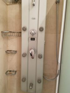 a shower with a glass door in a bathroom at DEPARTAMENTO CALAFATE CENTRICO #3 in El Calafate
