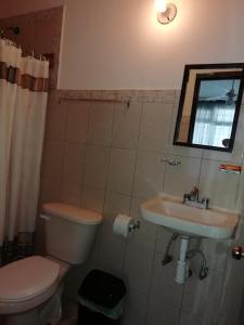 a bathroom with a toilet and a sink at Posada de Vick in Orizaba