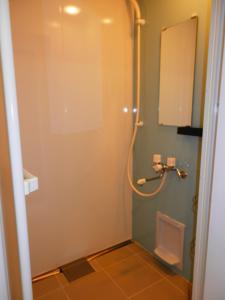 een badkamer met een douchecabine met een wastafel bij Maple Sumikawa #202 in Sapporo