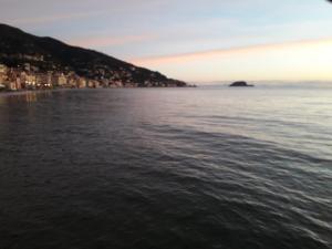 a view of a body of water with a city at B&B nido sul mare in Alassio