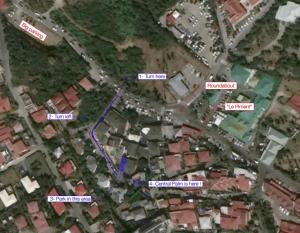 eine Karte einer Stadt mit Gebäuden und Straßen in der Unterkunft CENTRAL PALM in Saint Barthelemy