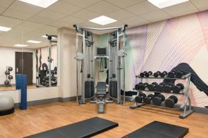 a fitness room with a gym with weights at Hyatt Place Philadelphia/ King of Prussia in King of Prussia