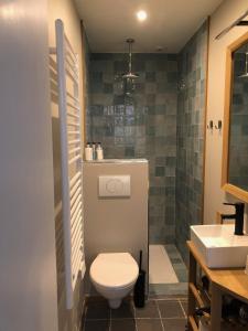 a bathroom with a toilet and a sink at B&B Calis in Bruges