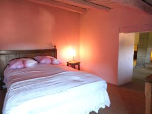 FelicetoにあるAppartement de 2 chambres avec jardin clos et wifi a Felicetoのベッドルーム(ランプ付)
