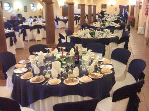A restaurant or other place to eat at Charming House in Hornachuelos with Shared Pool