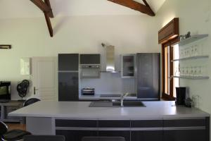 a kitchen with a sink and a counter top at Gîte & Spa le Clos de Mon Père in Rochefort