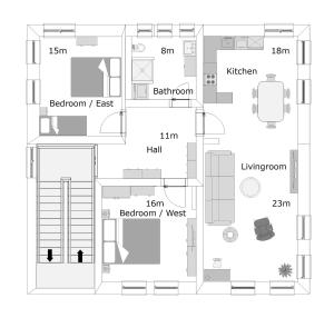 Půdorys ubytování Apartman692