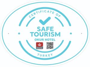 Certifikát, hodnocení, plakát nebo jiný dokument vystavený v ubytování Okur Otel