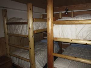 A bed or beds in a room at Log Inn & Pub