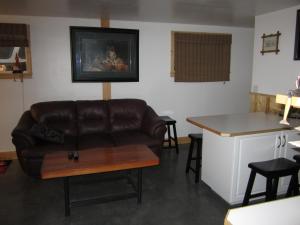A seating area at Log Inn & Pub