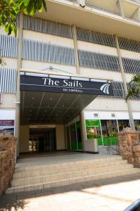 a building with a sign that reads the sills at Apartment C307 at The Sails in Durban