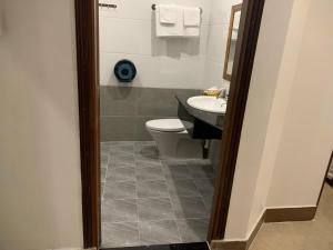 a bathroom with a toilet and a sink at Phuc Hung Hotel in Rach Gia +24 photos