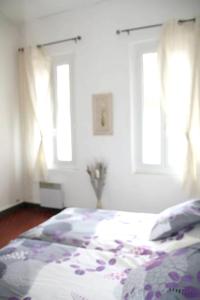 Giường trong phòng chung tại Appartement de 2 chambres avec vue sur la ville et wifi a La Ciotat a 1 km de la plage