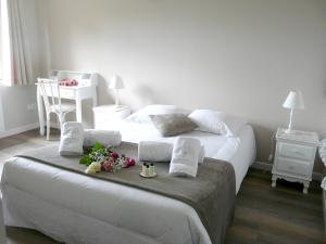Cama ou camas em um quarto em Maison de 5 chambres avec jardin amenage et wifi a Sainte Catherine a 4 km de la plage