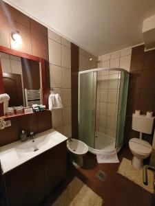 Koupelna v ubytování Hotel Tara