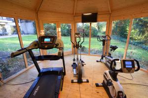 Fitness centrum a/nebo fitness zařízení v ubytování Forellenhof