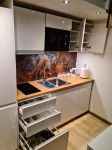 Kuchyňa alebo kuchynka v ubytovaní Amber Hostel