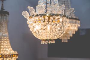 a bunch of chandeliers hanging from a ceiling at Sintra1012 Boutique Guesthouse in Sintra