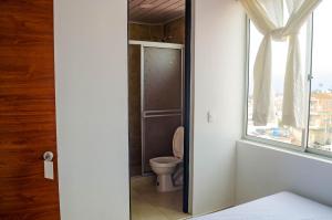 Koupelna v ubytování Hotel Central Fusa