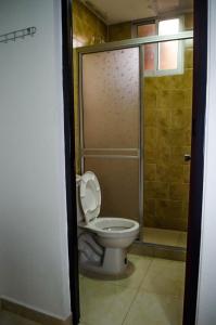 Koupelna v ubytování Hotel Central Fusa
