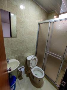 Koupelna v ubytování Hotel Central Fusa